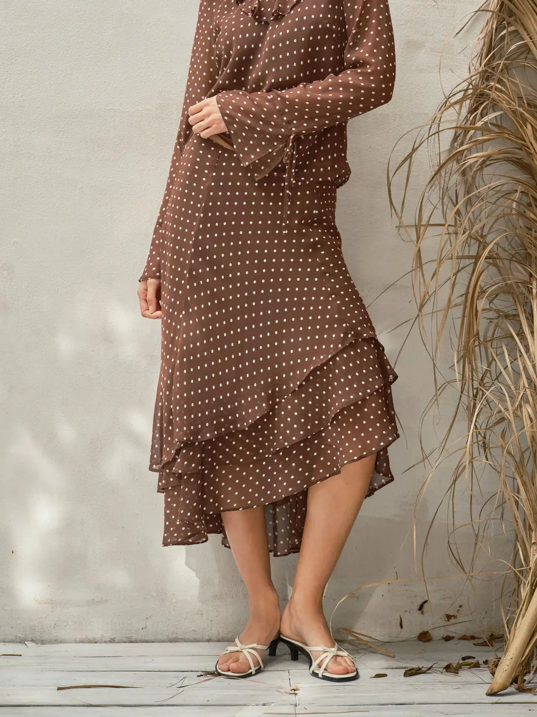 Polka Dot Tiered Skirt