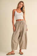 Striped Side Pocket Cropped Pant