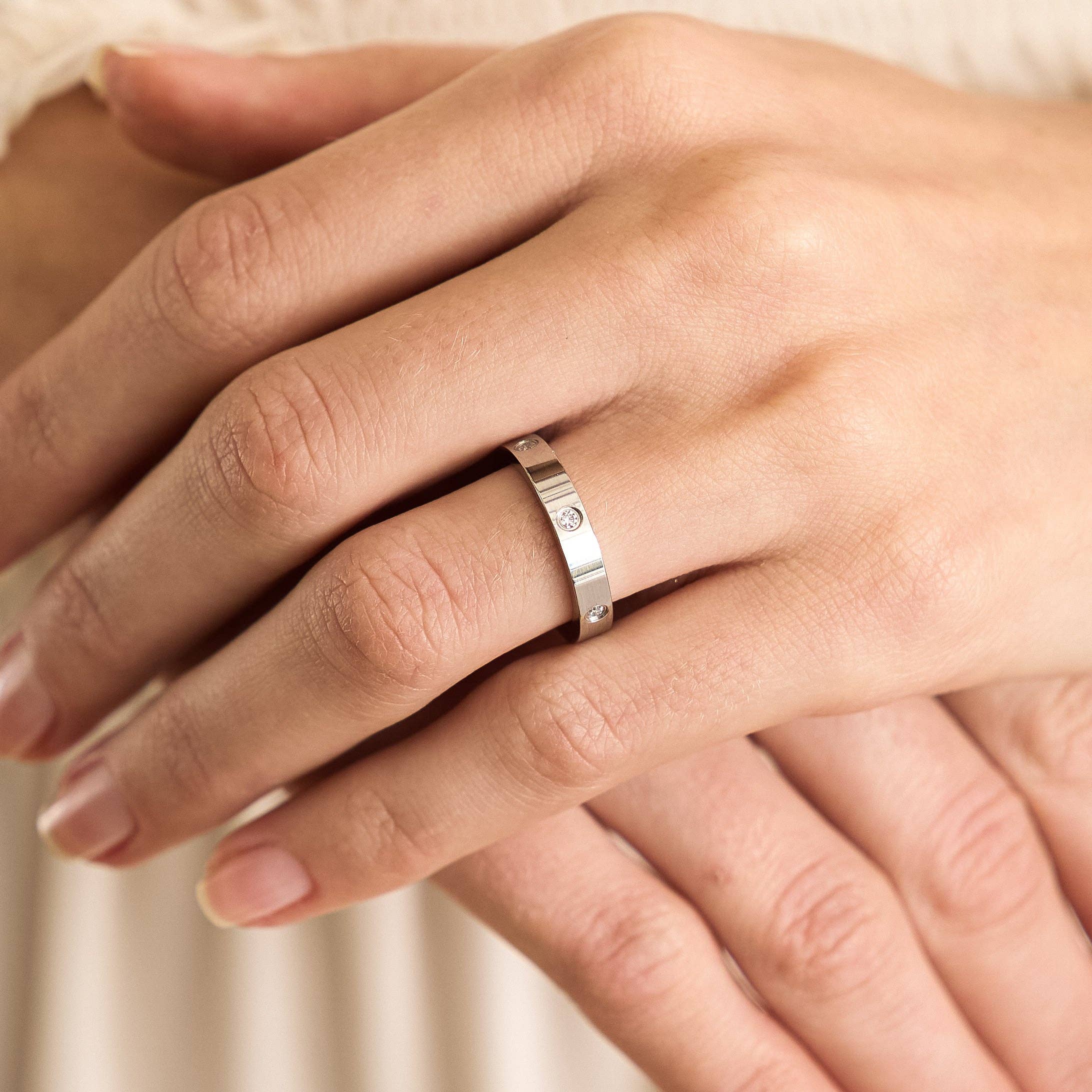 Silver Tennis Ring Band