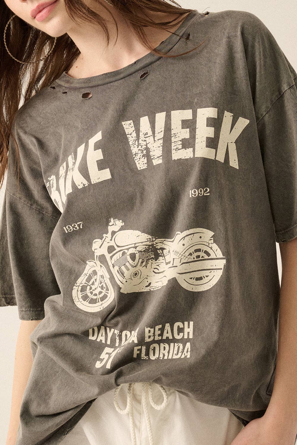 Bike Week Distressed Motorcycle Graphic Tee