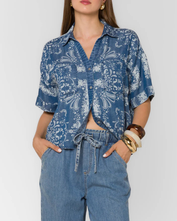 Brandon Bandana Scarf Print Shirt