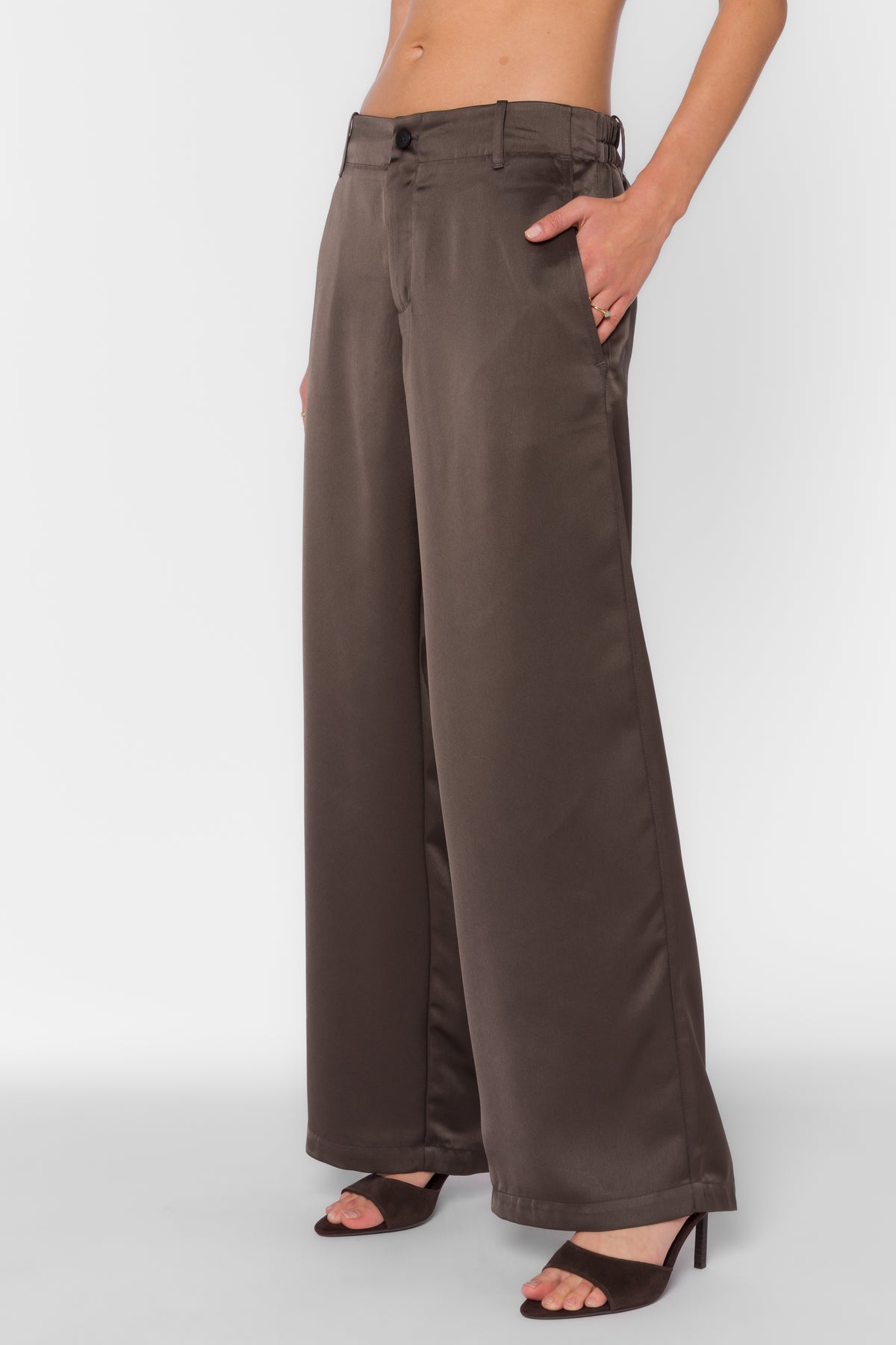 Bonnie Bronze Satin Trouser
