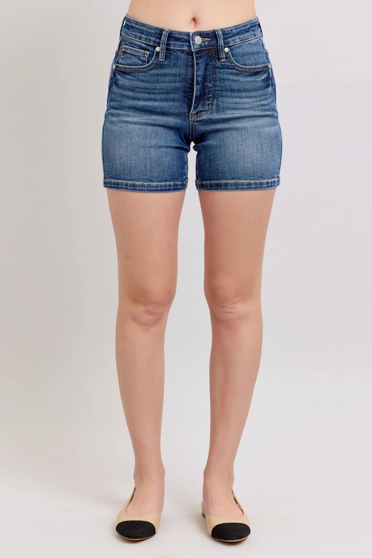 Judy Blue Tummy Control Mid Length Shorts