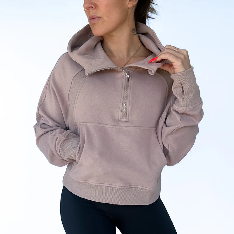 Cozy Up Funnel Neck 1/2 zip Hoodie