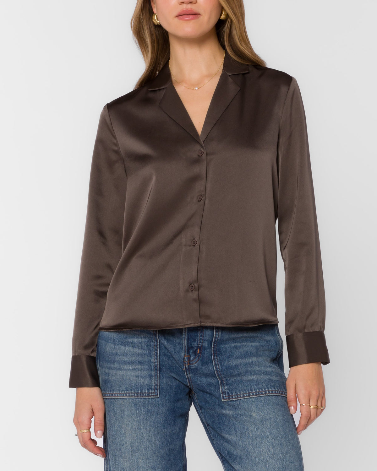 Kensley Bronze Long Sleeve Satin