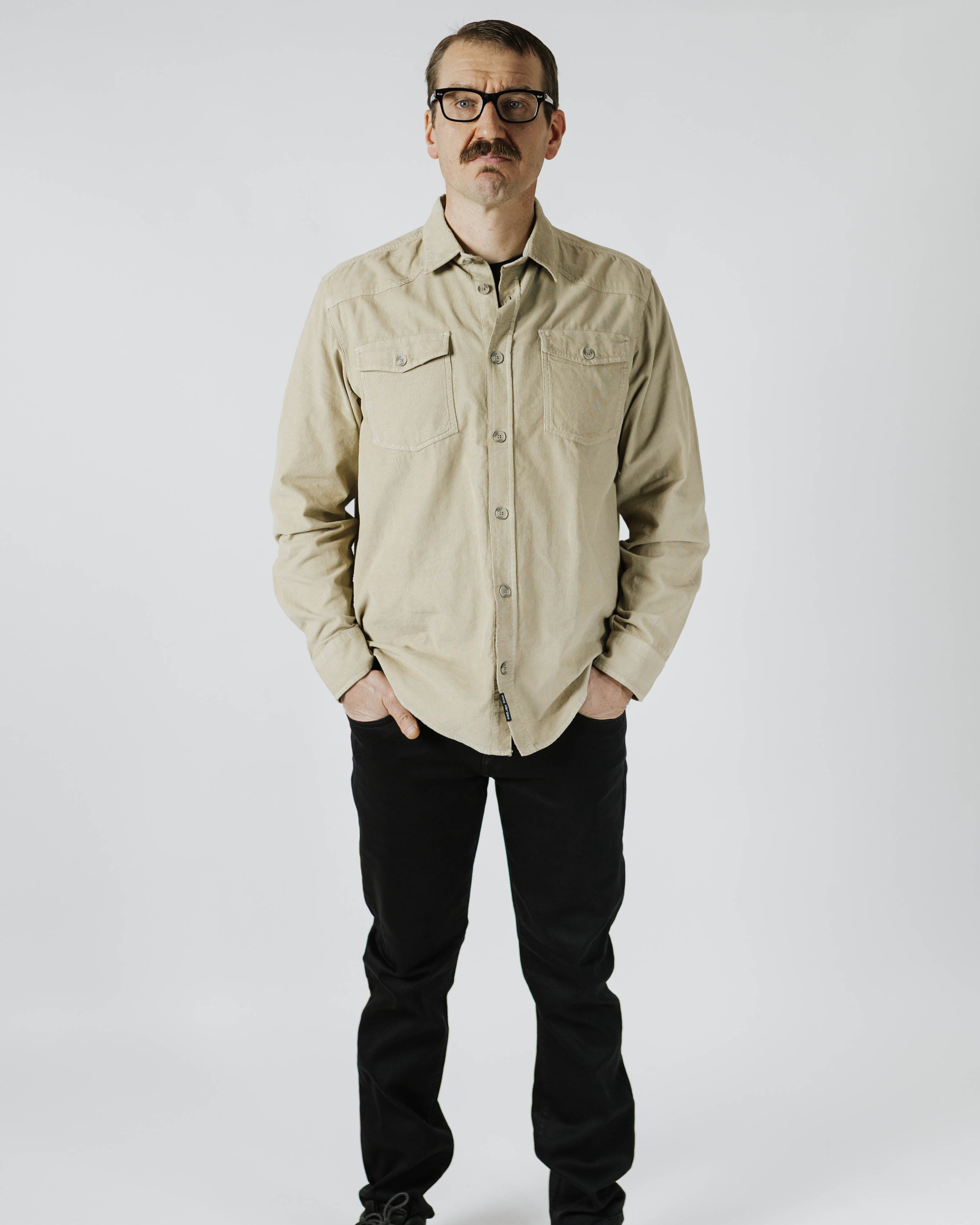Long Sleeve Corduroy Button Down