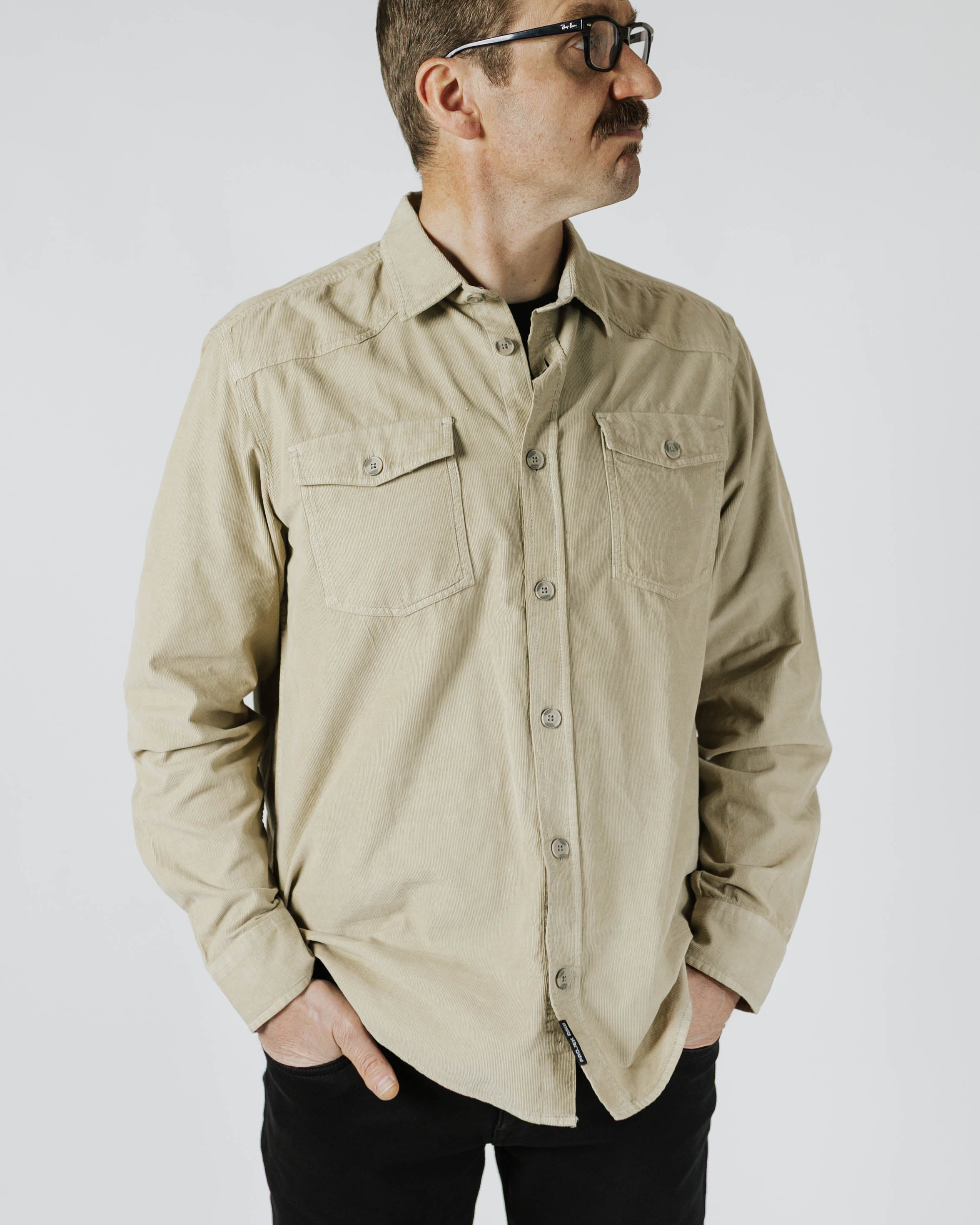 Long Sleeve Corduroy Button Down