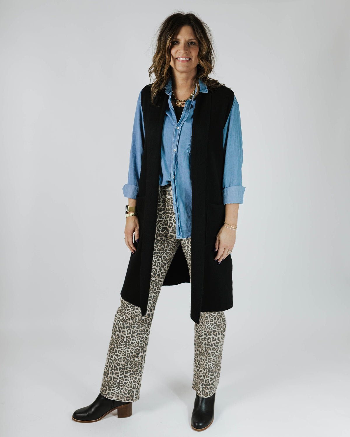 Sleeveless Open Knitted Cardigan