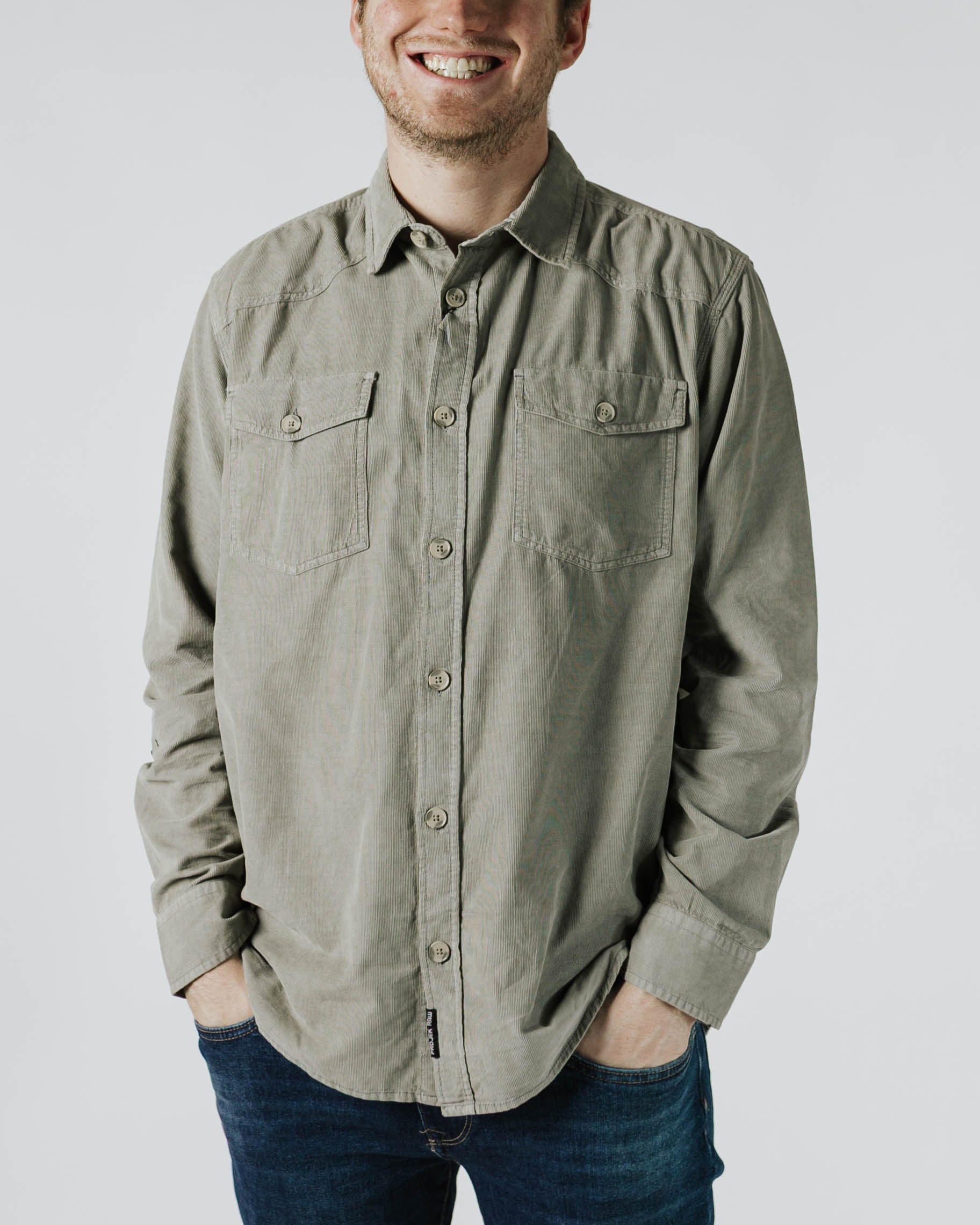 Long Sleeve Corduroy Button Down