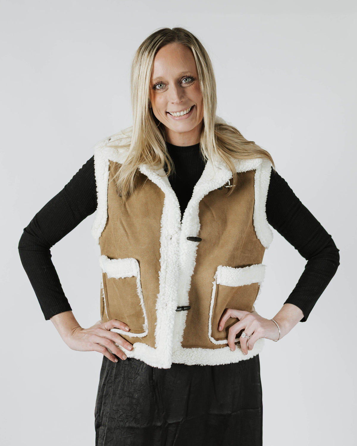 Toggle Button Suede Vest