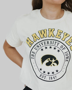 Iowa Hawkeyes Sayler Star Heavyweight Crop Tee
