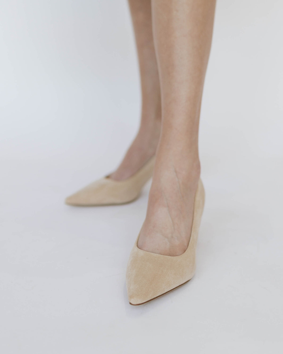 Pointed-Toe Mid-Heel Pumps