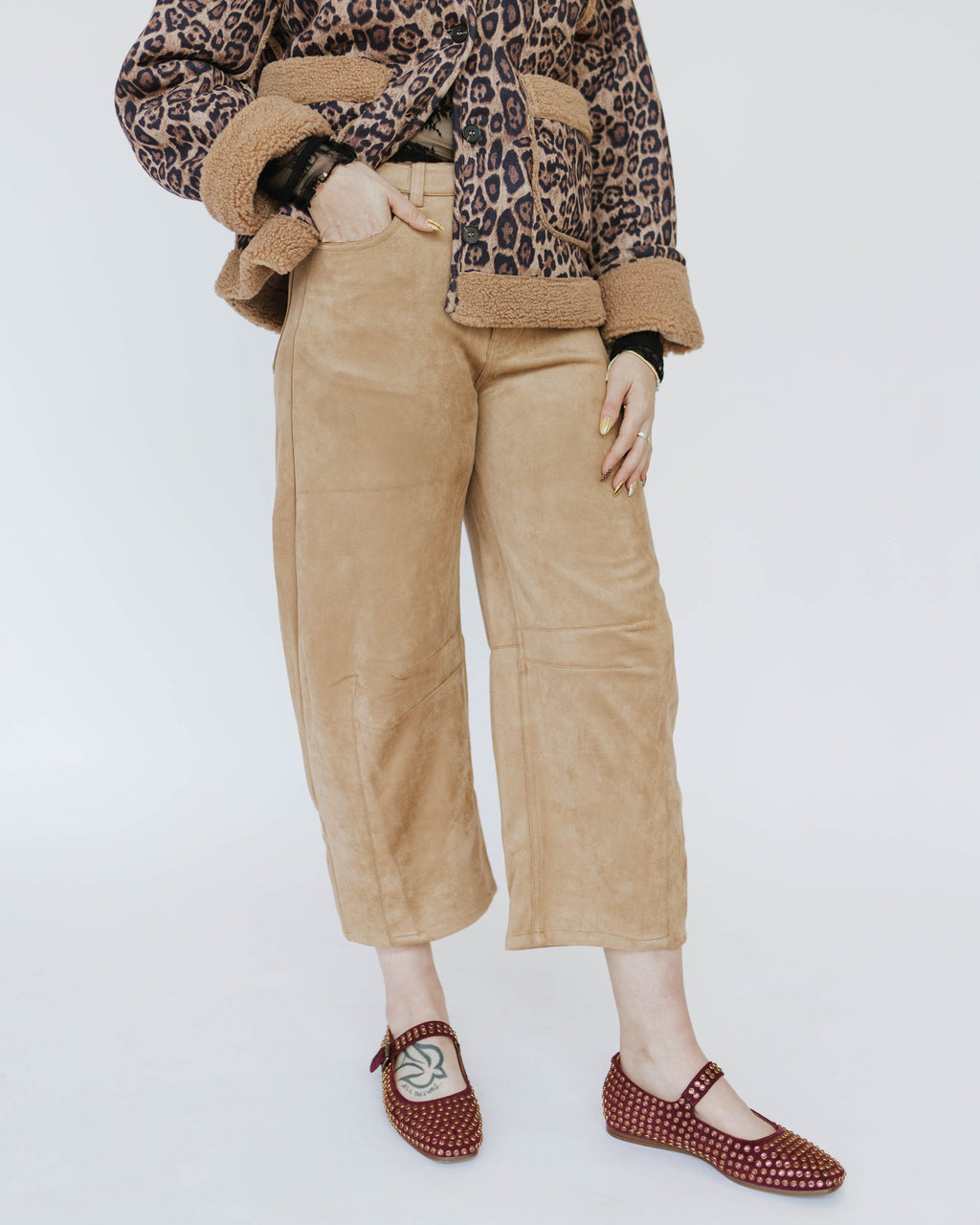 Suede Barrel Pant