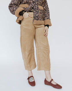 Suede Barrel Pant