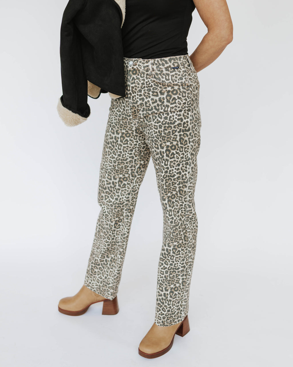 Cello Leopard Super High Rise Dad Jean