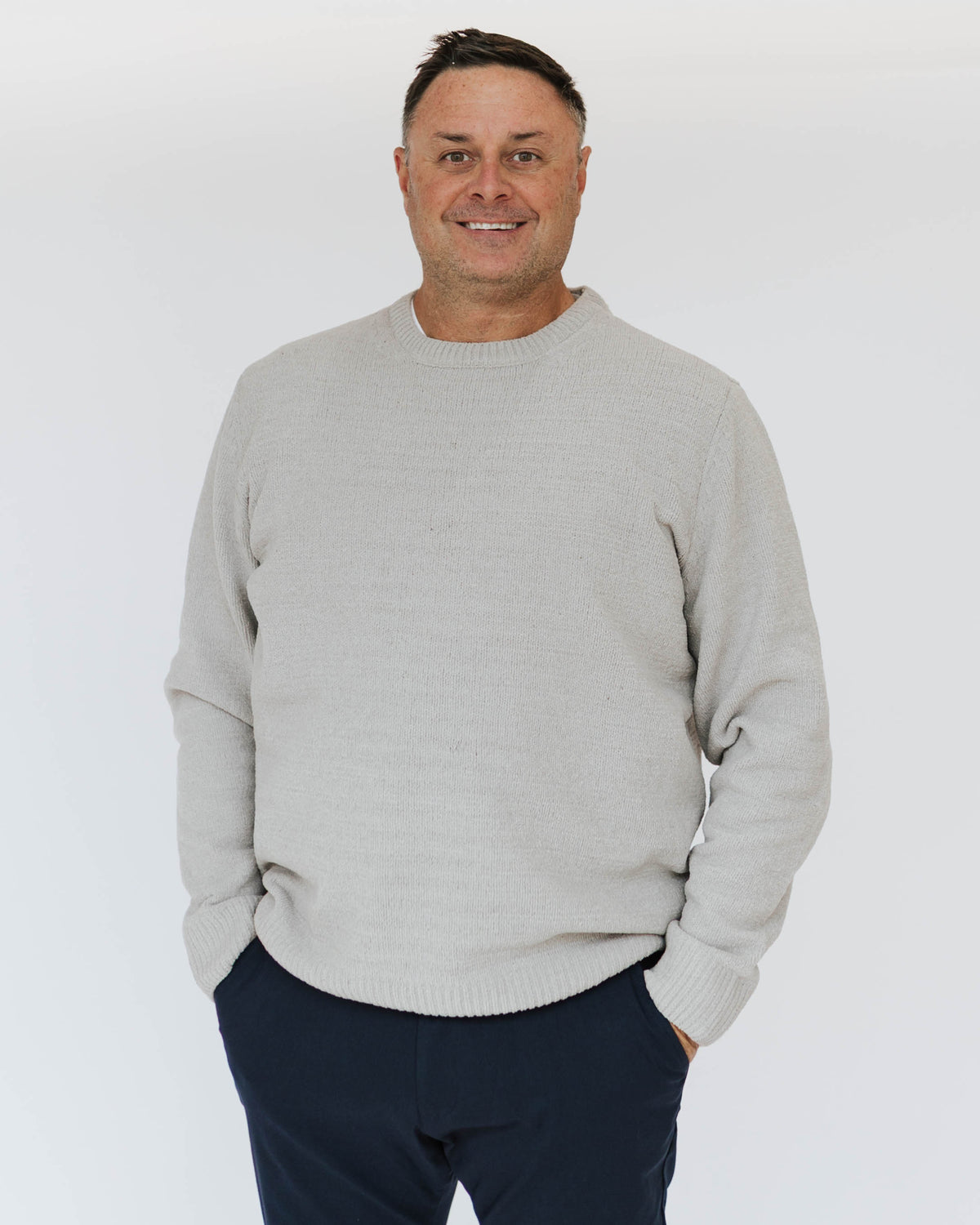 Crew Neck Chenille Sweater