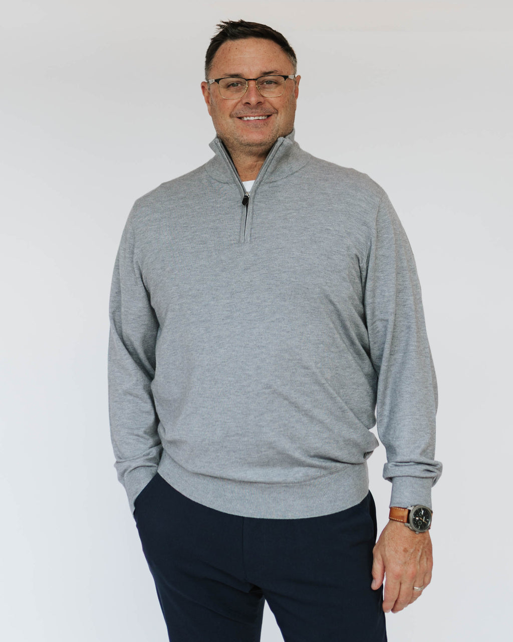 Quarter Zip Cashmere Touch Sweater