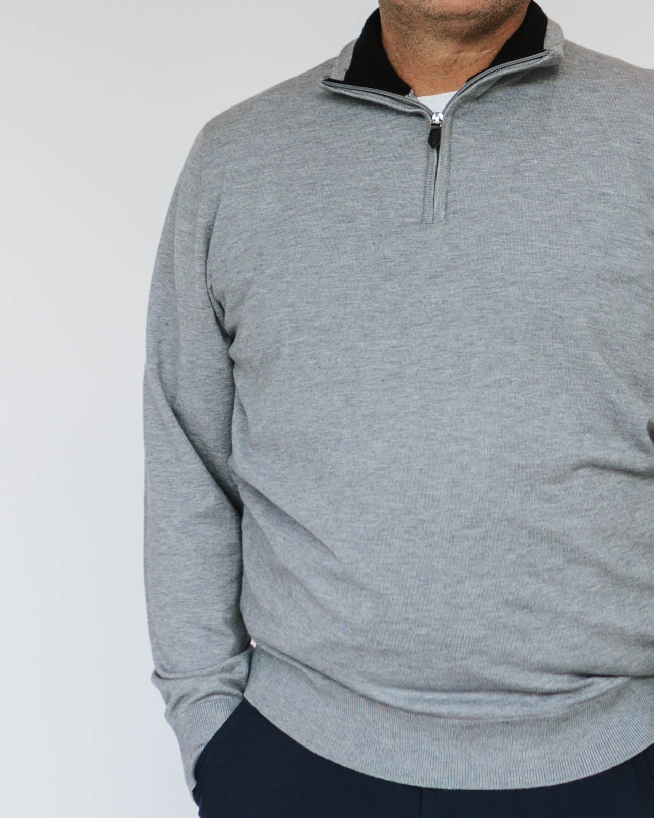 Quarter Zip Cashmere Touch Sweater