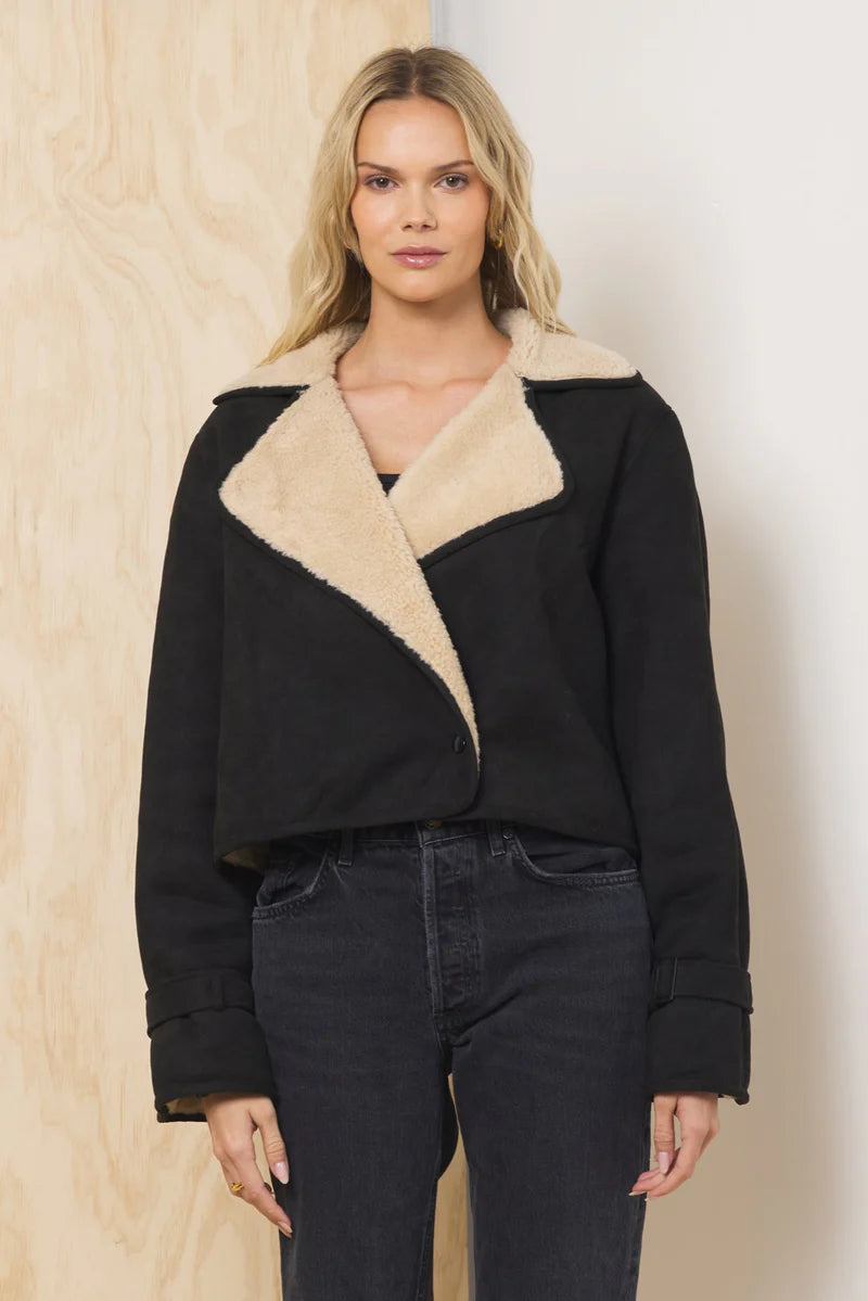 Suede Sherpa Short Trench