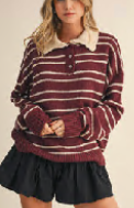 Burgundy Collared Sweater
