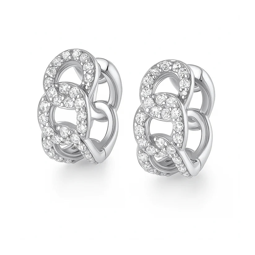 Anika Chain Huggie Hoop Earring