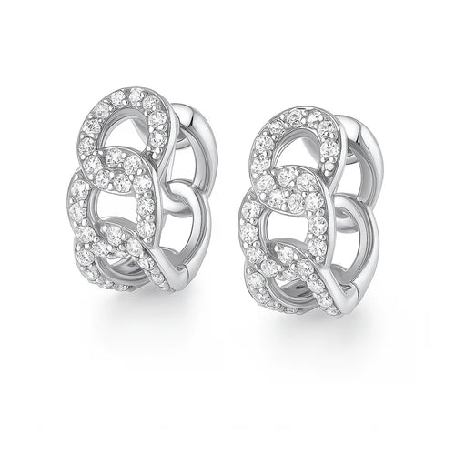Anika Chain Huggie Hoop Earring