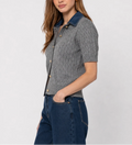 Cable Knit and Denim Sweater