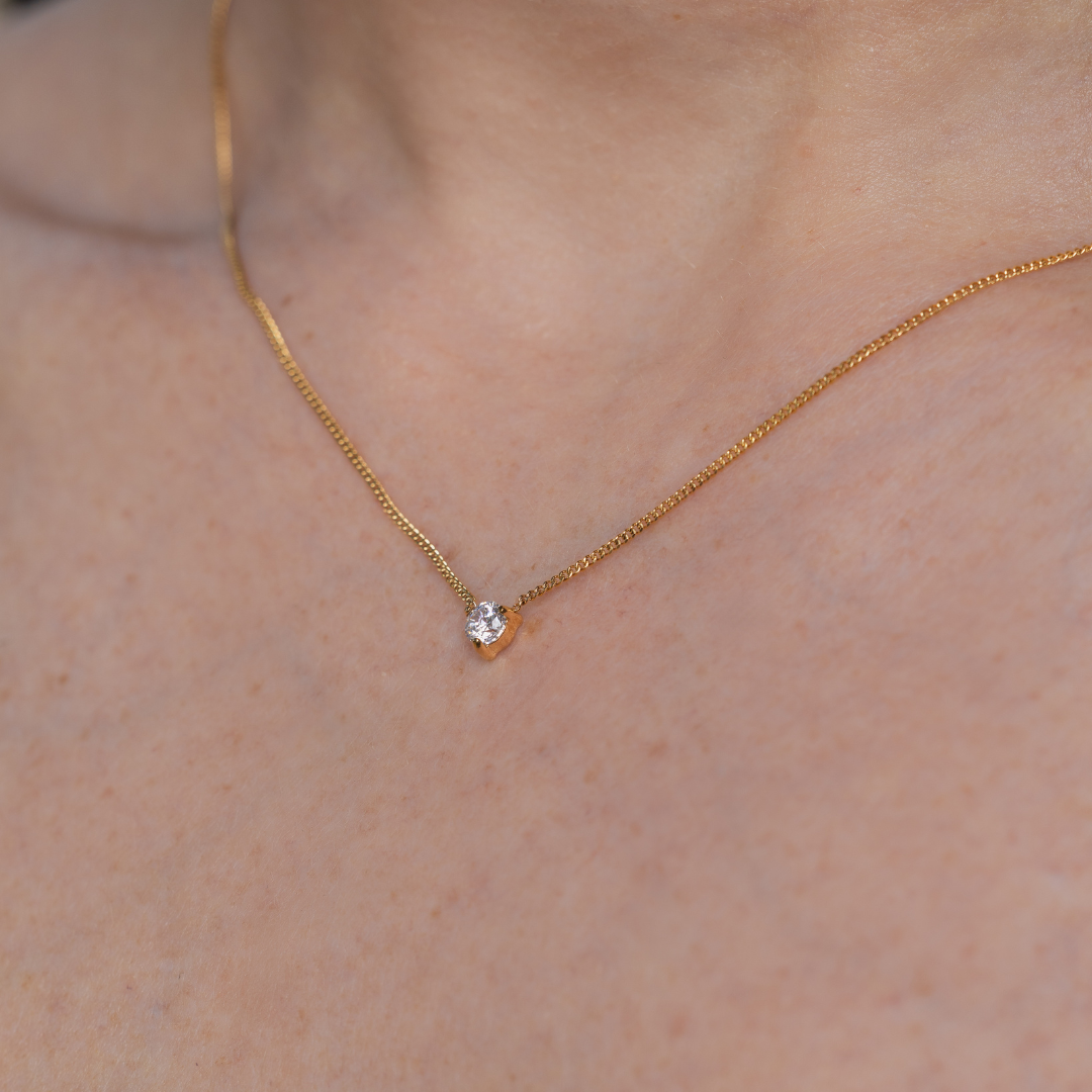 Round Solitaire Necklace