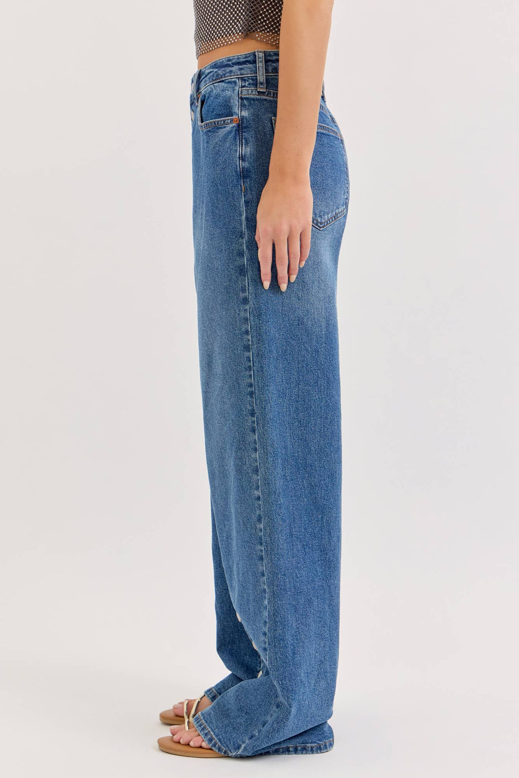 High Rise Buttoned Wide Leg