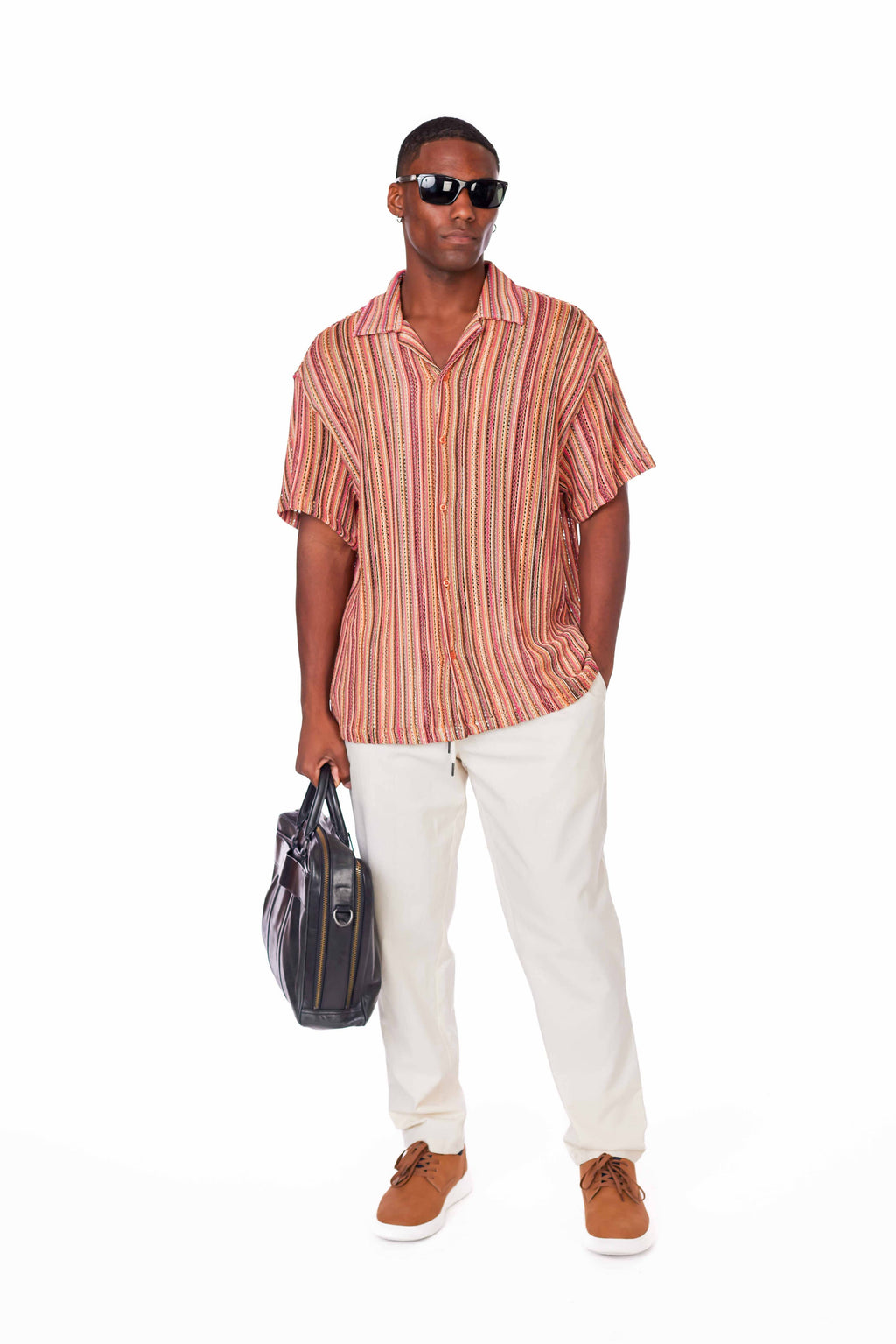 Men's Crochet Short Sleeve Shirt