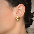 Sculpted Oval Earrings - Textured 18k Gold Oval Earrings
