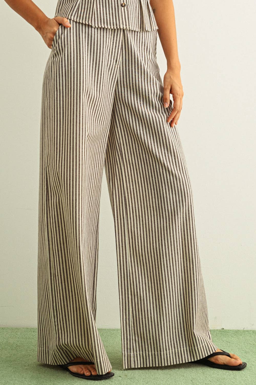 Striped Wide Leg Trouser