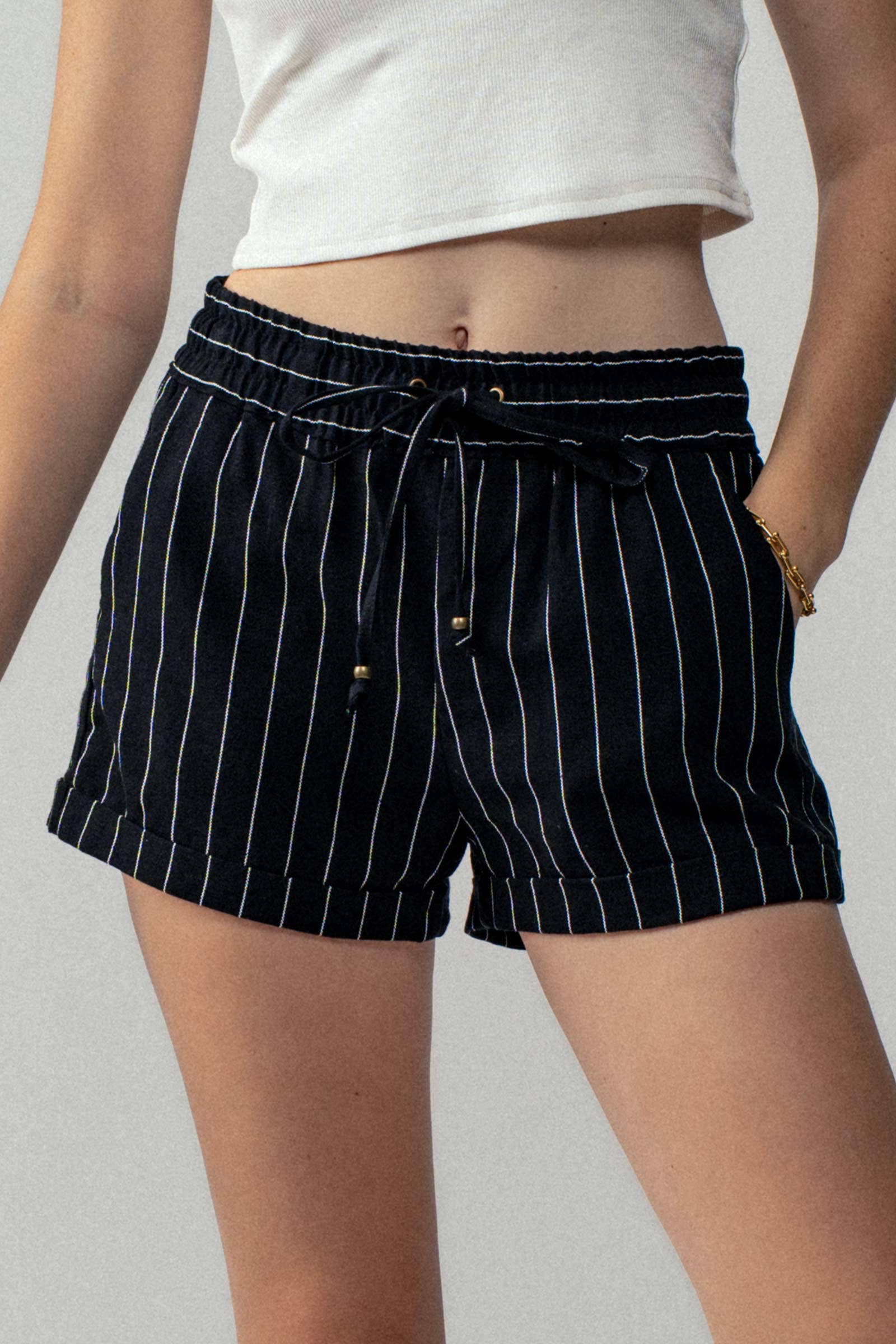 Relaxed Fit Linen Blend Shorts