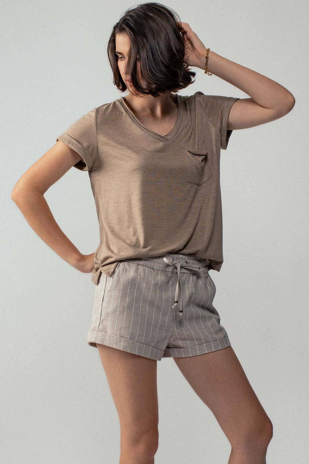 Relaxed Fit Linen Blend Shorts