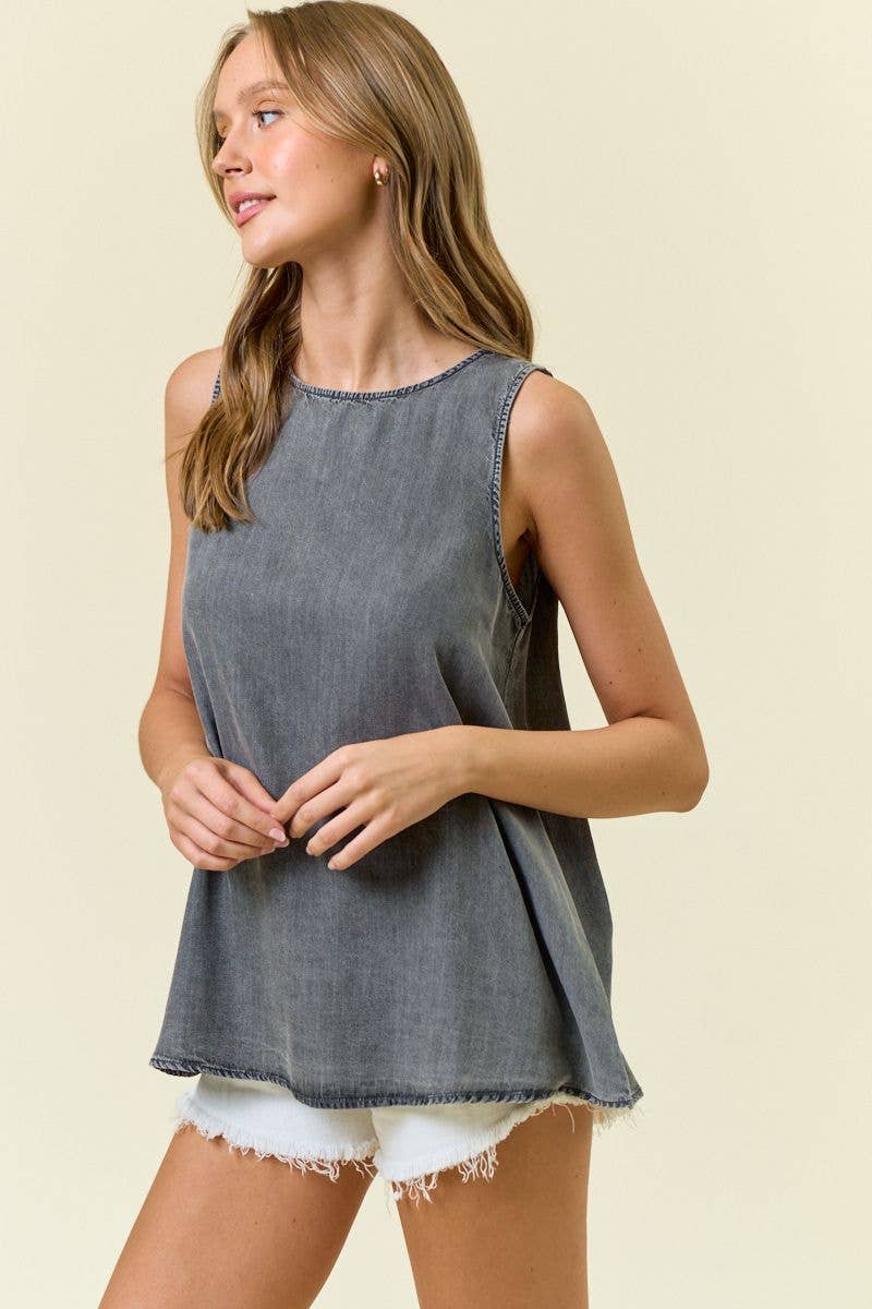 Sleeveless Denim Top
