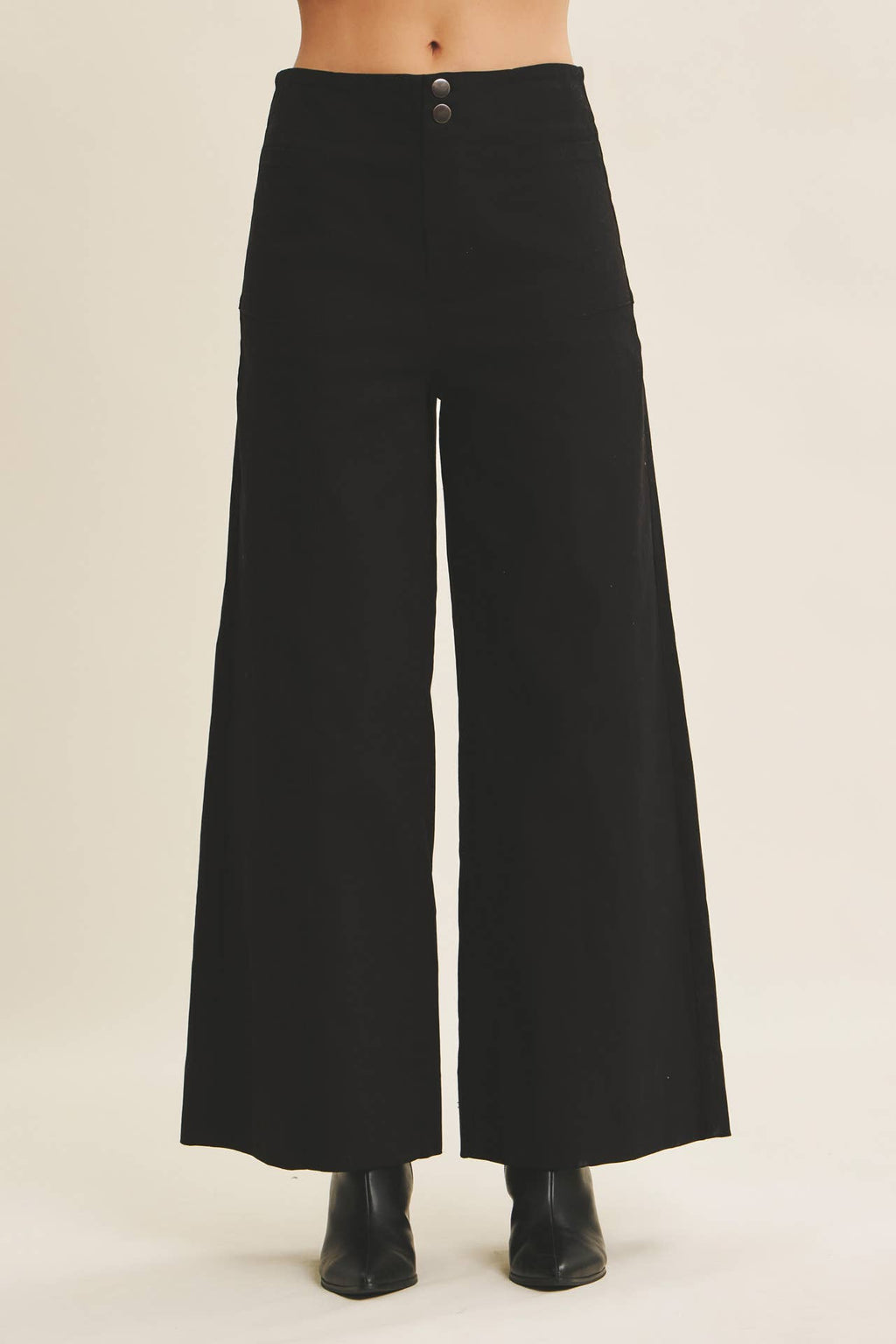 Flattering Stretchy Wide-Leg Ankle Length Pants