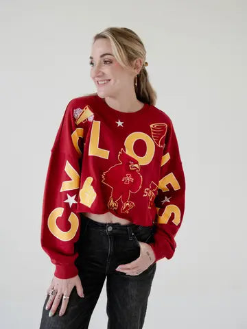 ISU Patch Cropped Sweatshirt