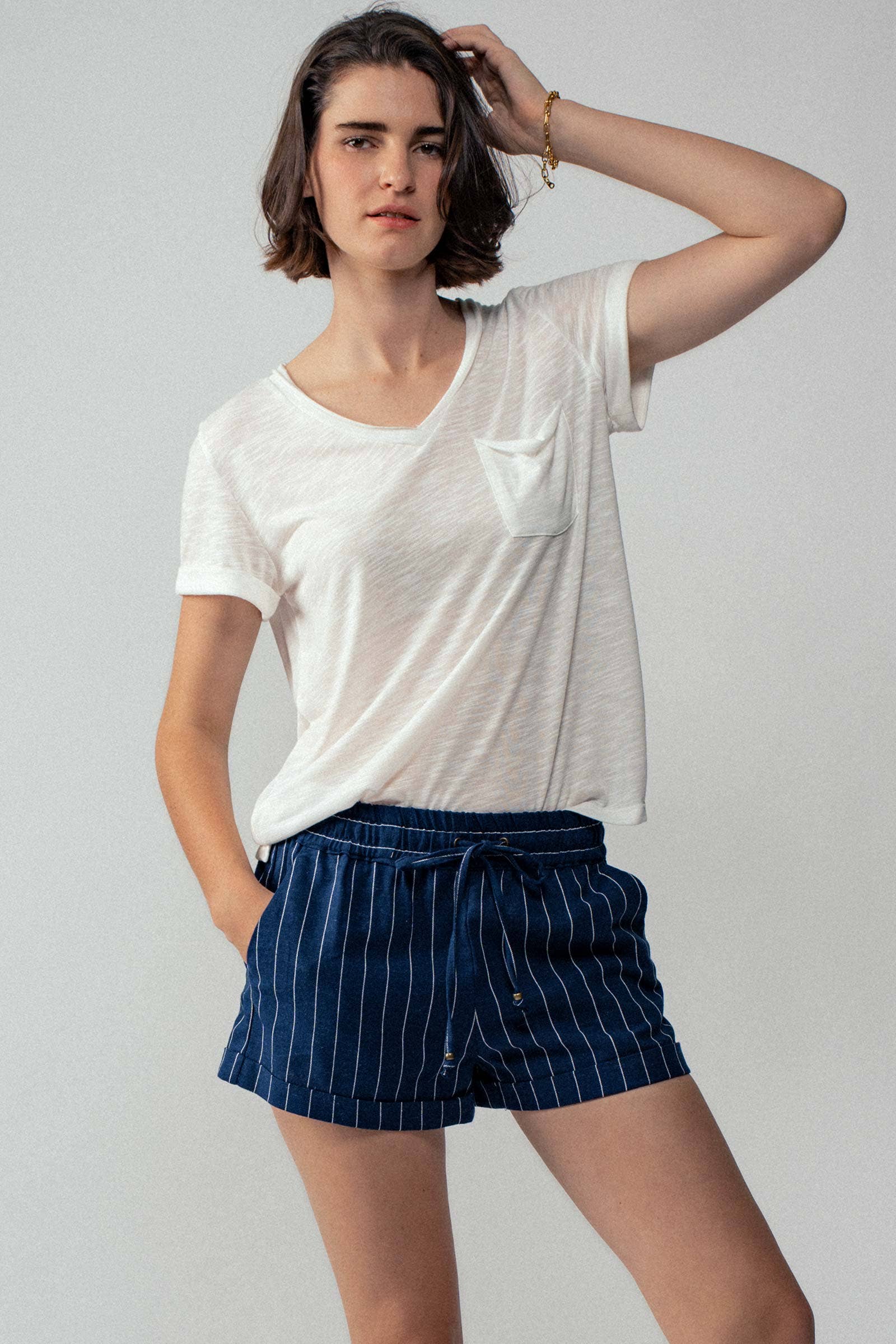 Relaxed Fit Linen Blend Shorts