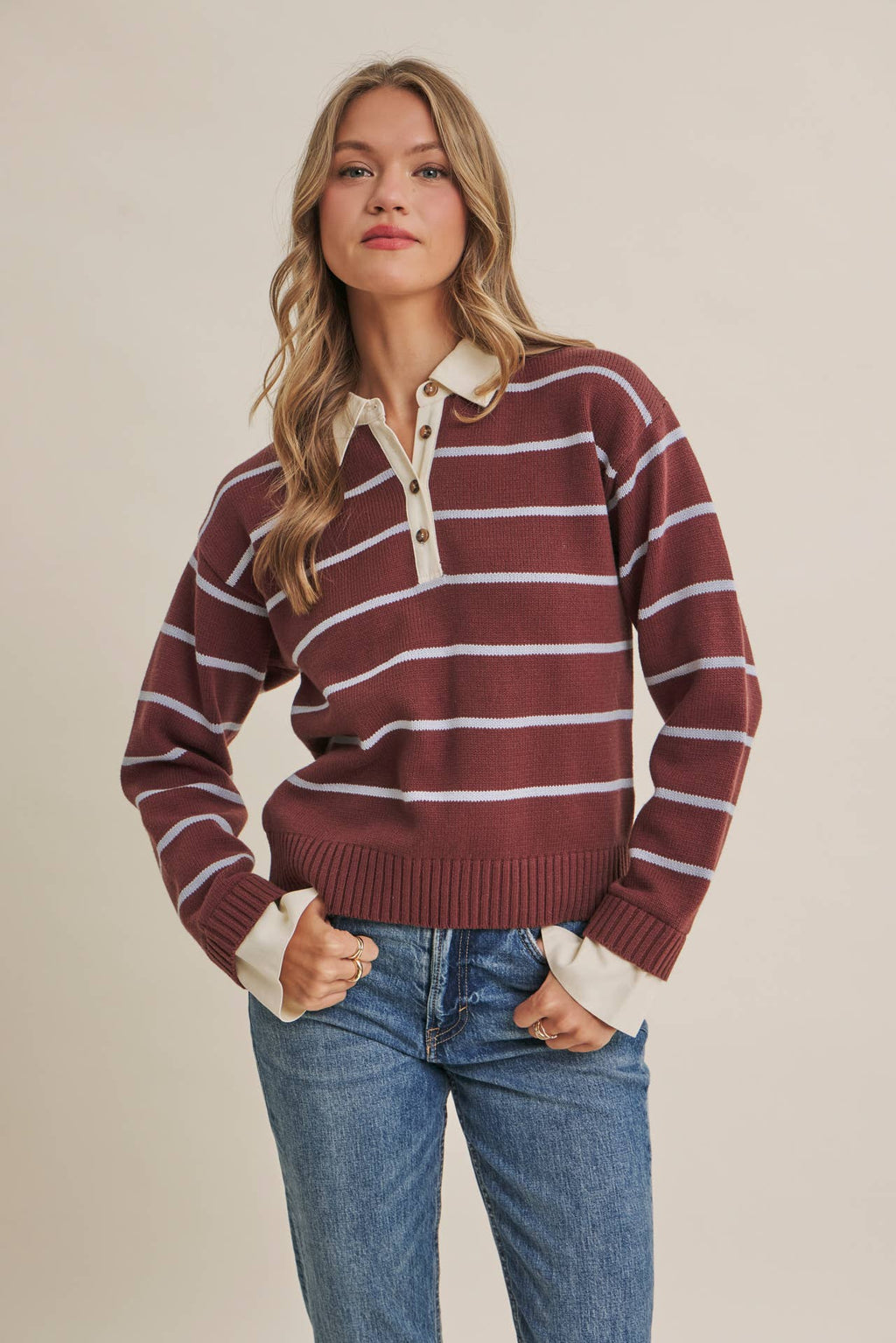 Henley Sweater Top