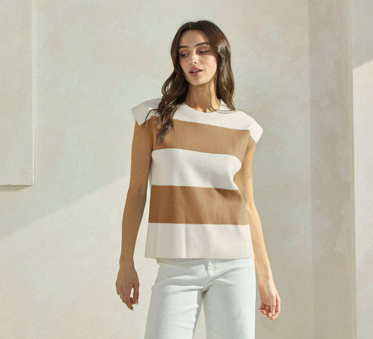 Striped Sleeveless Knit Top