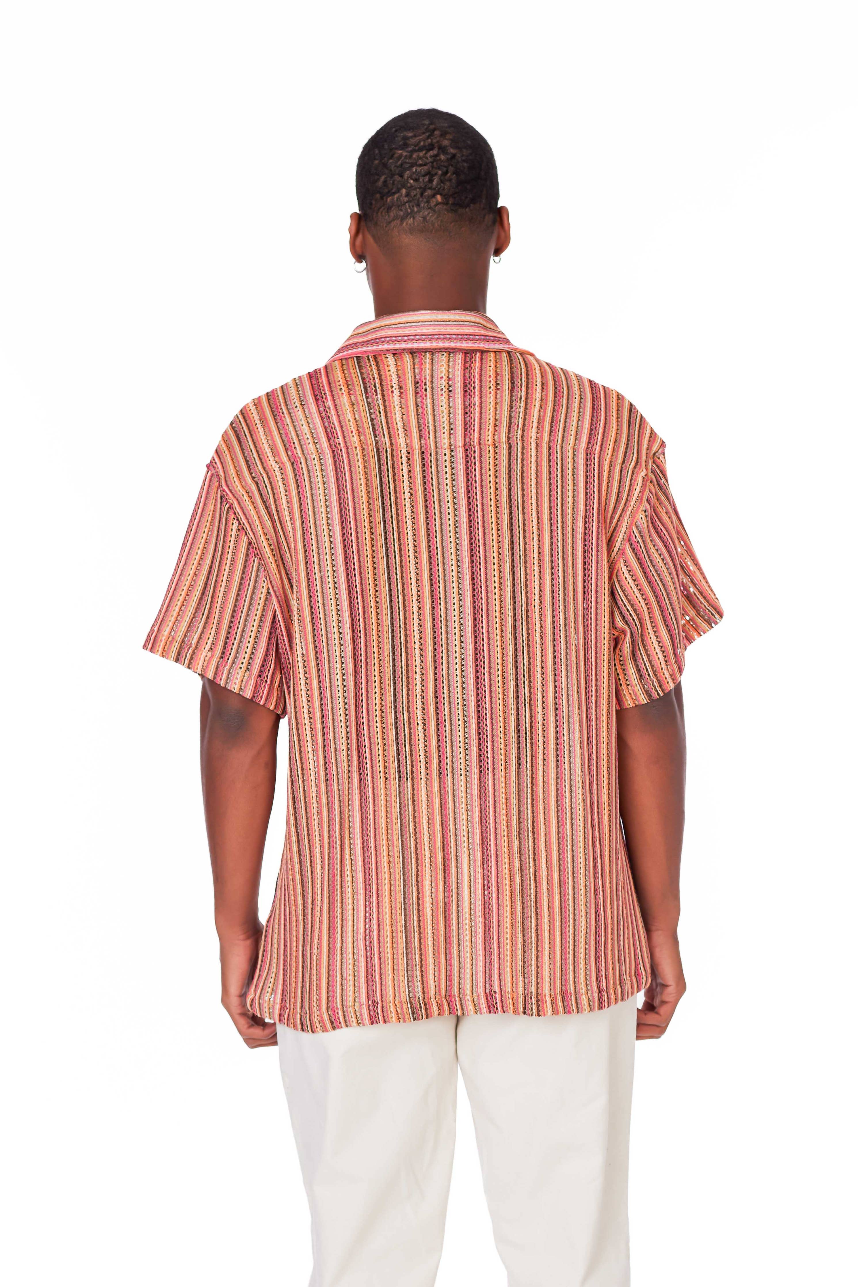 Men's Crochet Short Sleeve Shirt