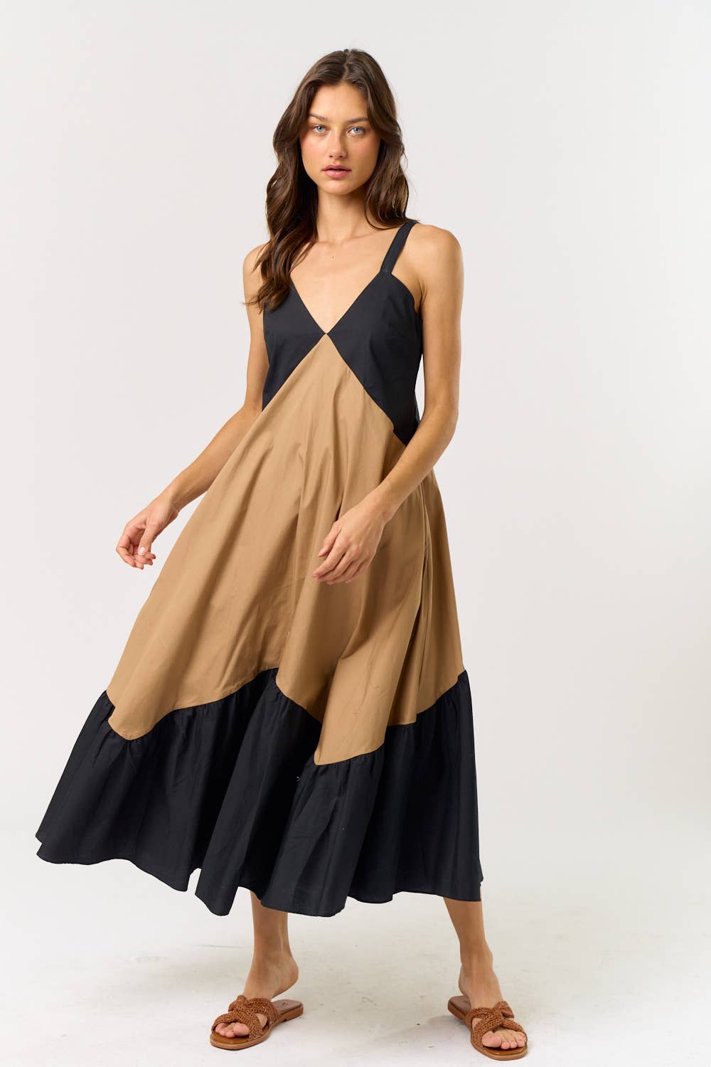 Colorblock Tank Midi Dress