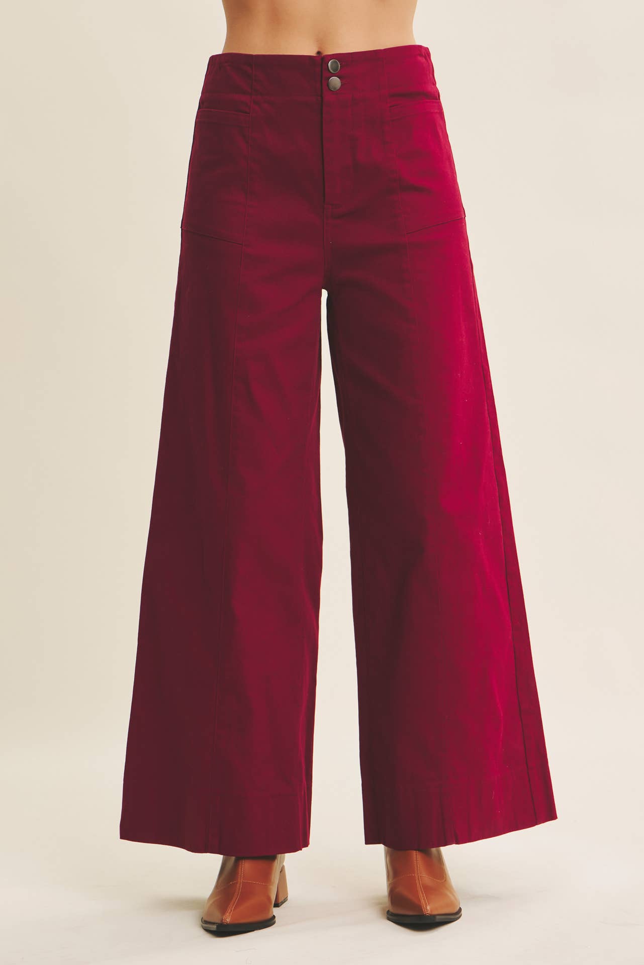 Flattering Stretchy Wide-Leg Ankle Length Pants