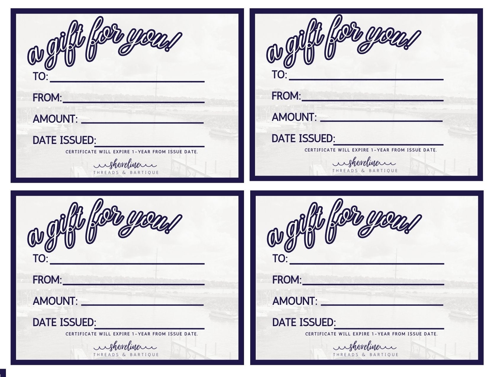 Shoreline Threads & Bartique Giftcards