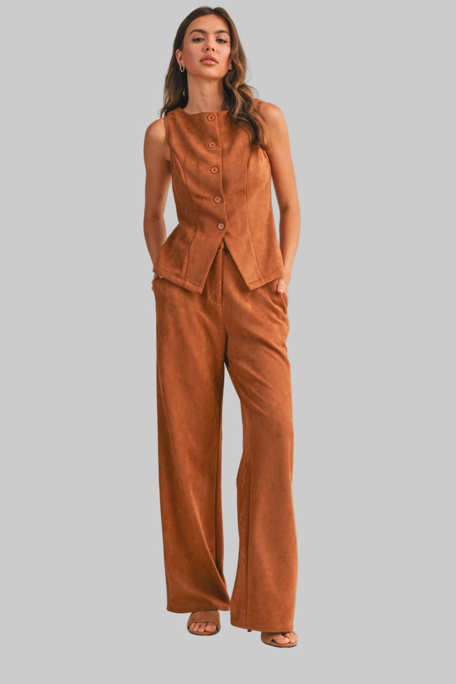 Camel Vest & Pant Set