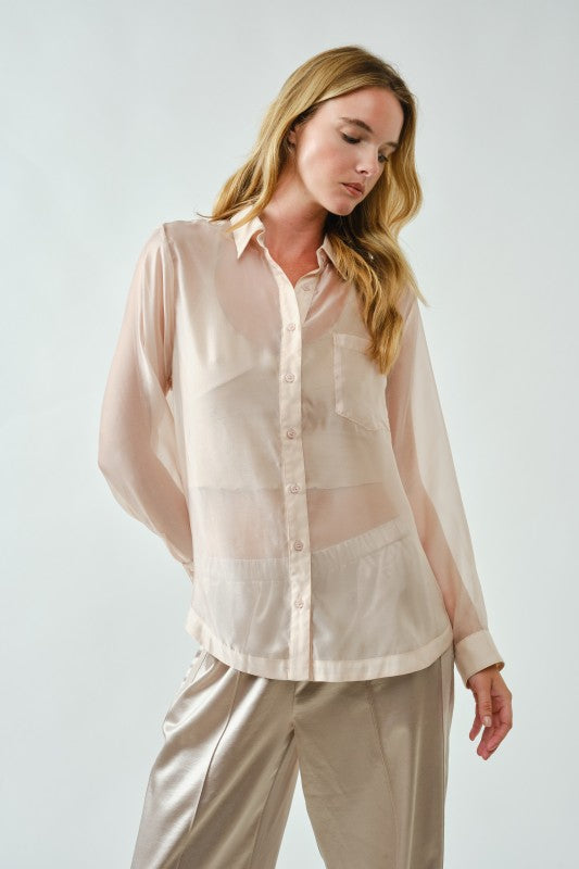 Soft Organza Sheer Oversized Shirt