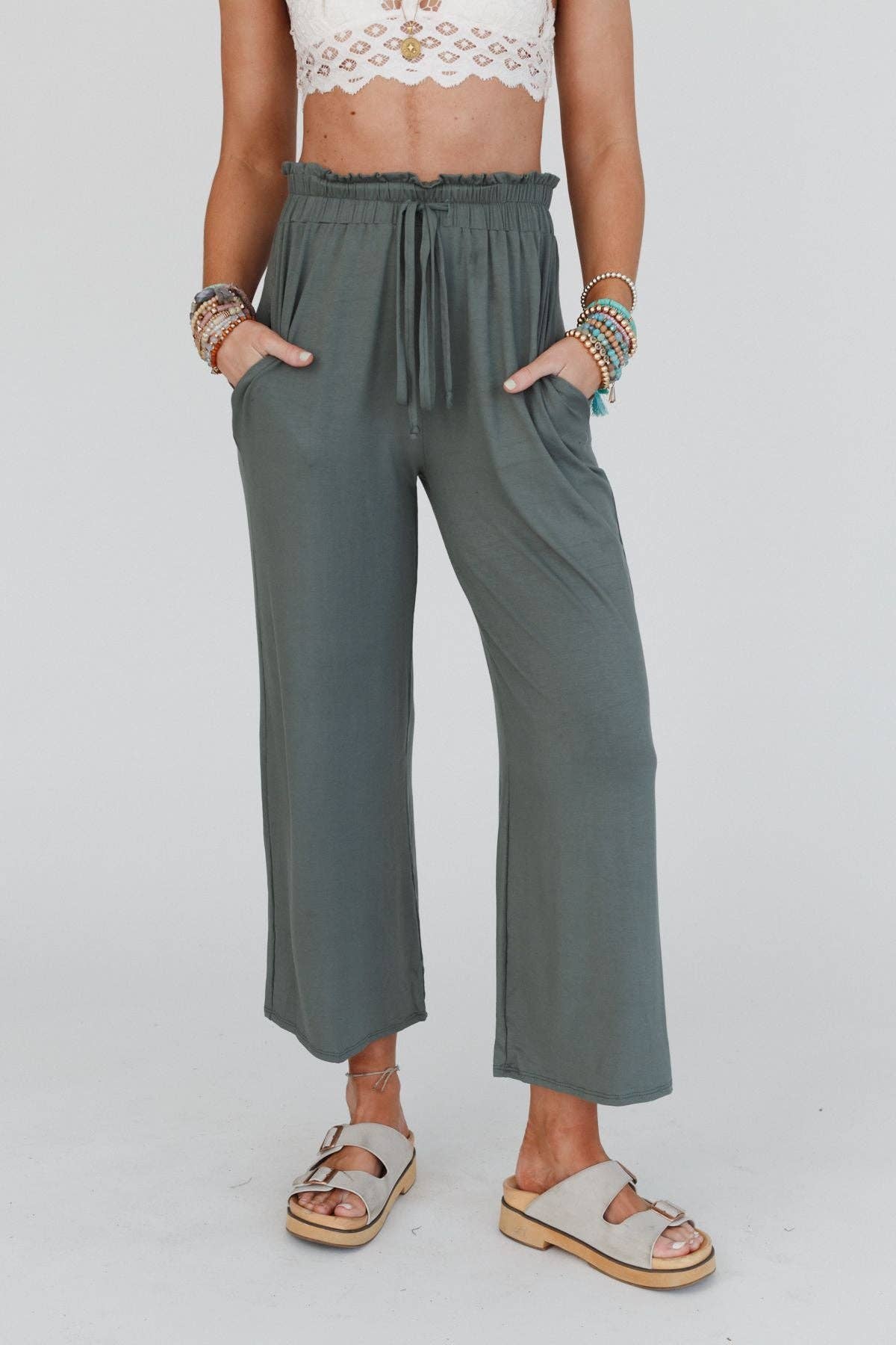 Forever Comfy Drawstring Wide Leg Pants