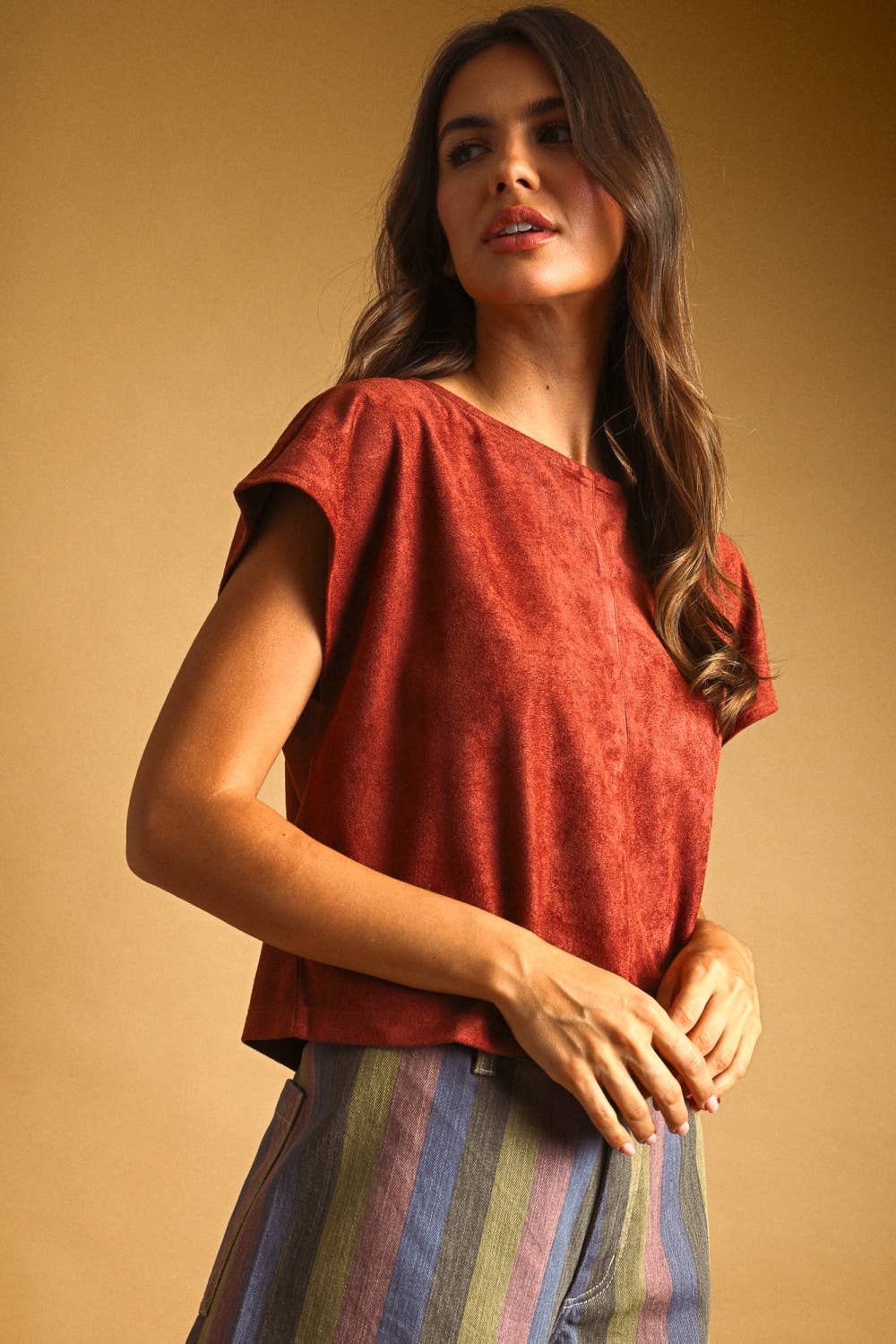 Suede Crop Top