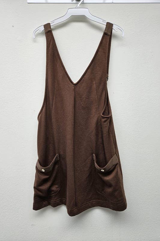Cotton Terry Twill Tape Overall Mini Dress