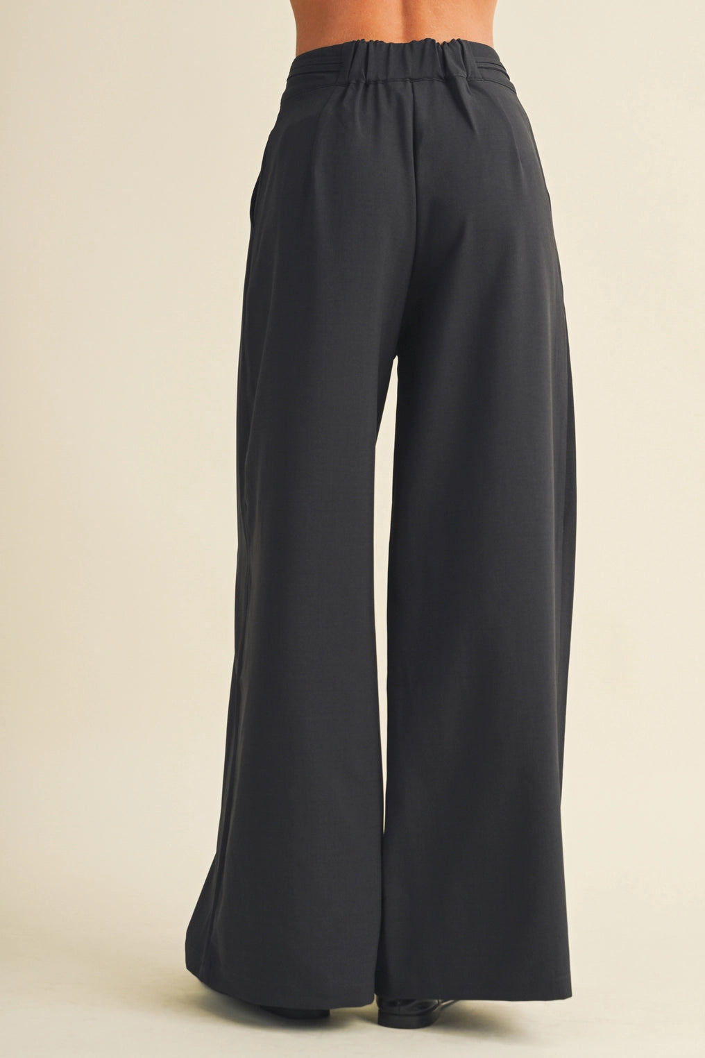 Asymmetric Tie-Waist Wide-Leg Trousers